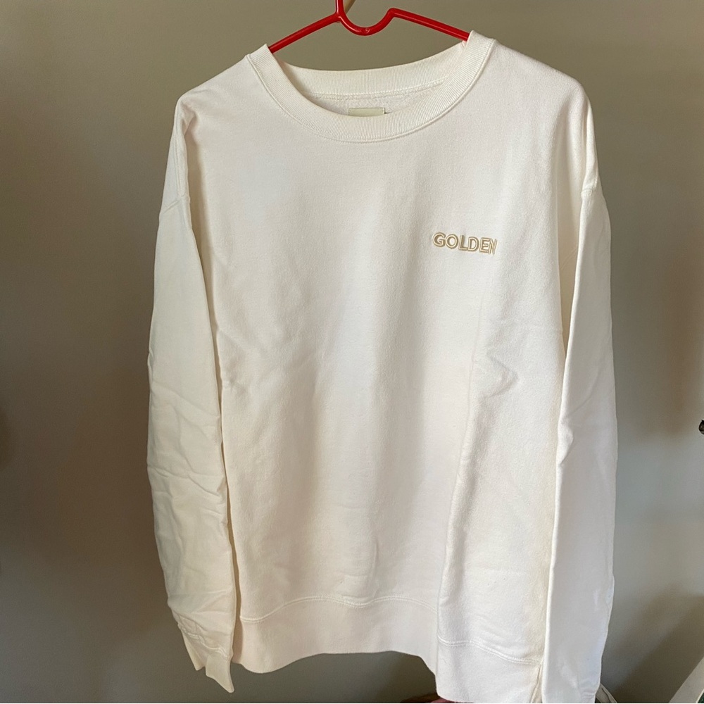 Limited edition Mejuri cream Sweatshirt with “Golden” embroidery